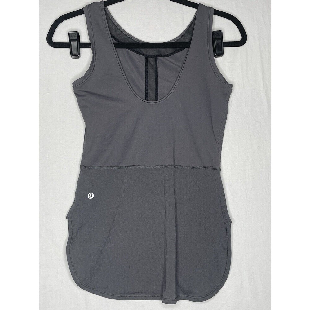 Lululemon Gray Black Ride Inside Tank Athletic Top Size 2 - Picture 1 of 6